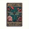 Dragonfly Metal Tin Sign Motivational Wall Decor Vintage Rustic
