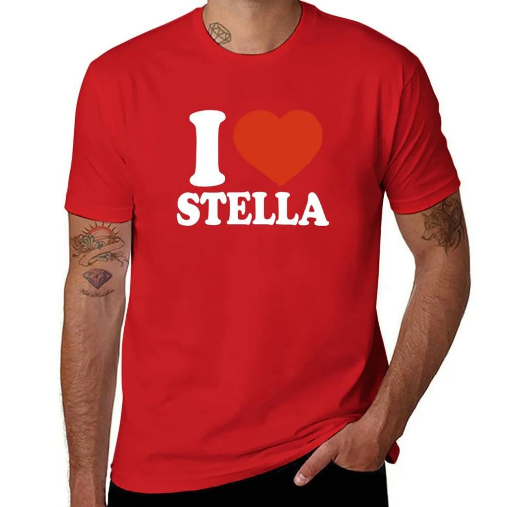 I Love Stella T-Shirt blacks vintage clothes cute clothes cotton graphic tees plain black t shirts men