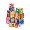 DJECO 10 Nature & Animal Blocks Stacking Cubes, Educational Toy, Stacking Blocks, Cube Blocks, Tsukimi, Ages 0-18 Months, 1-2 Years, Boys and Girls, T