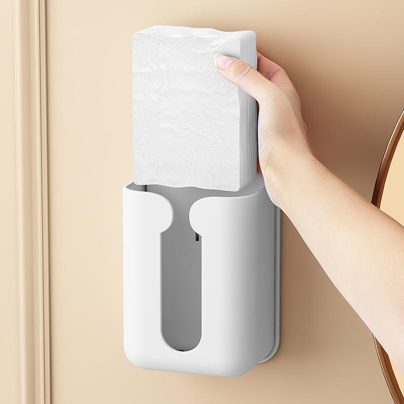 1Pcs Cartoon Plastic Tissue Box Organizer Bathroom Living Tissue Box Holders Wall-Mounted Paper Drawer Kitchen Storage Boxes
