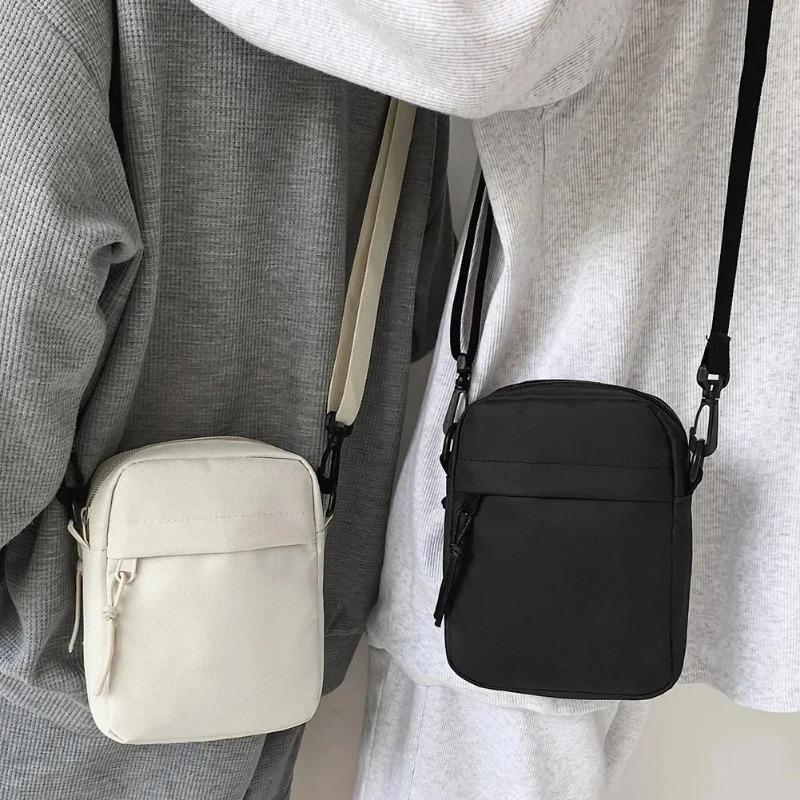 Canvas Women's Crossbody Bag Trend Shoulder Handbag Korean Solid Color Student Phone Bag Simple Shopper Bags Purse