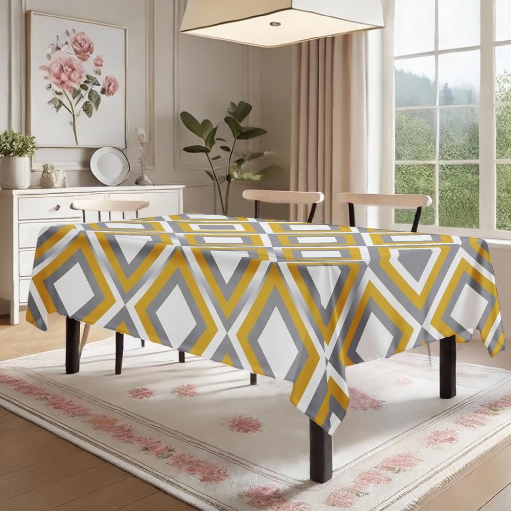 Geometric Pattern Rectangle Table Cloth for Table Decor Holiday Party Waterproof Reusable Tablecloth for Table Indoor Outdoor