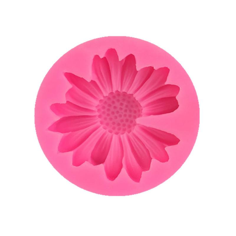 3D Daisy Flower Mold Sun Flower Silicone Mold Aromatherapy Epoxy Soap Candle Mold DIY Decoration Baking Tools For Cakes розовый