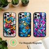 Cool C-Colorful Graffiti Phone Case For iPhone 17 16 15 14 13 12 Pro Max Plus for Mirror Wireless Magnetic Cover