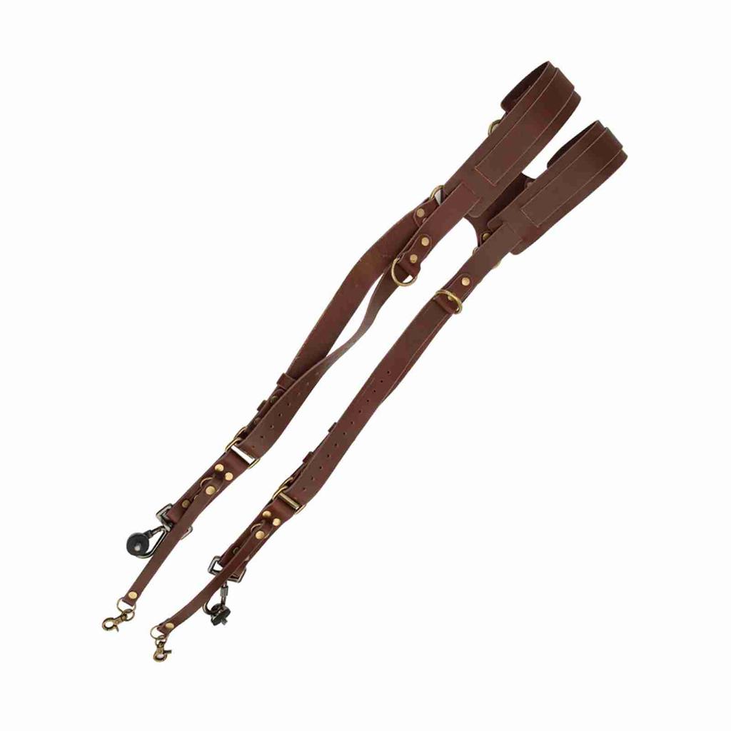 Adjustable Dual Leather Rivet Double Shoulder Digital Camera Shoulder Strap Harness Accessory