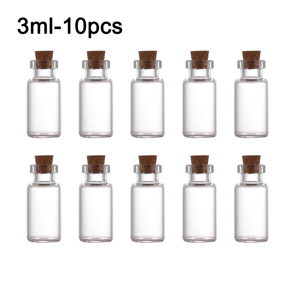Vials Glass Bottle Blank Mini Containers Transparent Message Bottles With Cork Stopper Tiny Small