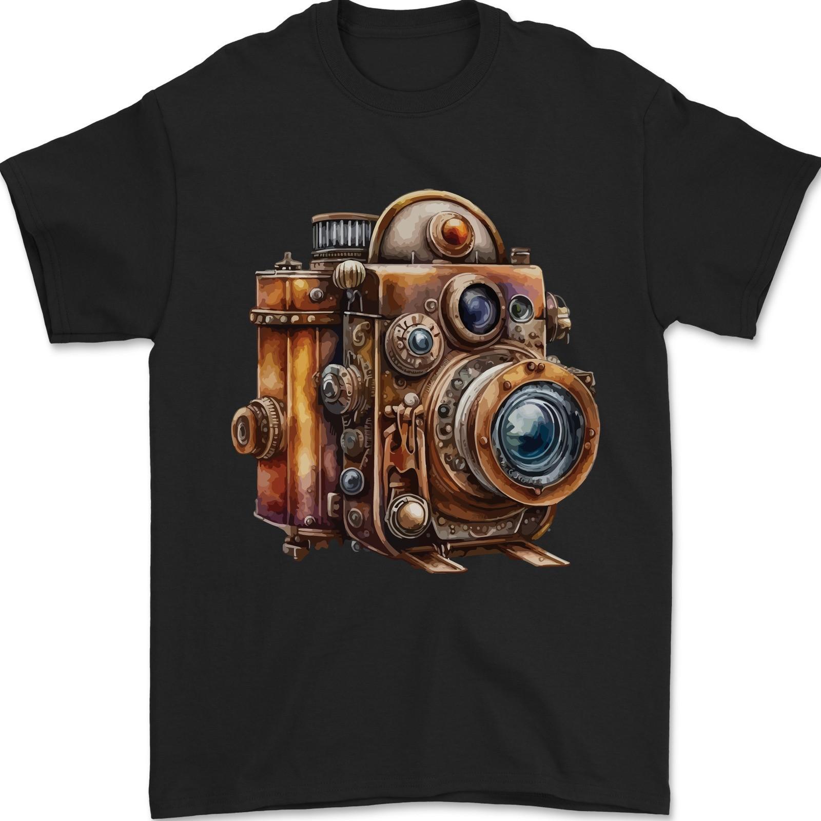 Steampunk Camera Photographer Photography Mens T-Shirt 100% Cotton XL