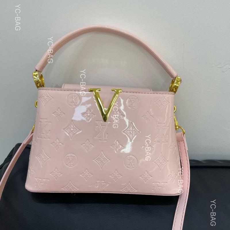 

Портативная сумка-ведро из лакированной кожи, новая модная ретро-сумка через плечо, для通勤, универсальная, нишевая, с темпераментом, женская