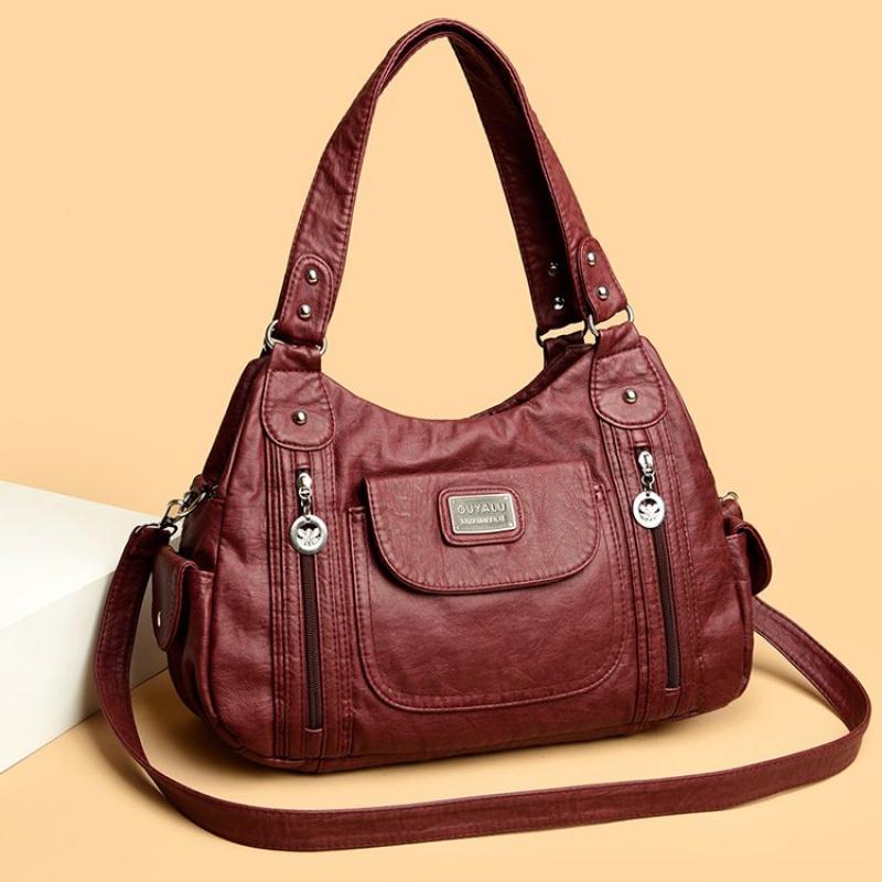 Casual Lage Kapazität Umhängetasche Frauen 2025 Frühling Mode Designer Luxus Weibliche Tragetasche Hohe Qualität PU Leder Shopping Boston Handtaschen