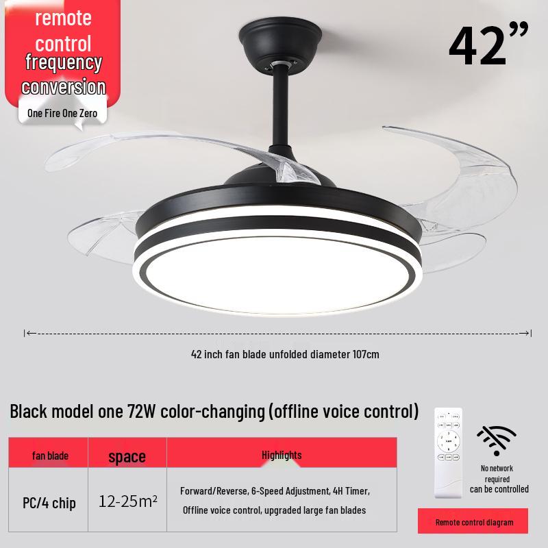 Nordic Luxury Smart Chandelier with Invisible Ceiling Fan for Living Room, Bedroom, and Dining Room.