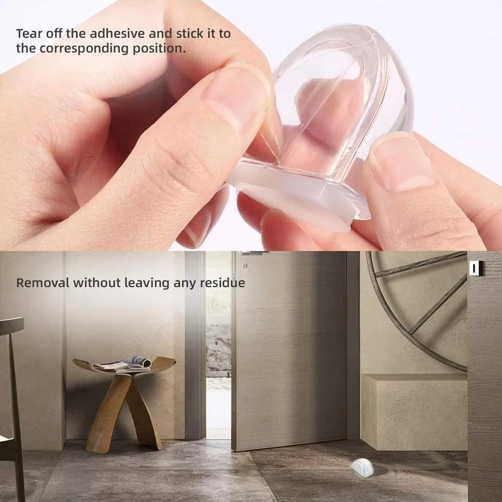 4Pcs Protector Transparent Door Stopper Anti-Collision Floor Mounted Door Holder Self Adhesive Door Buffer Furniture Protection