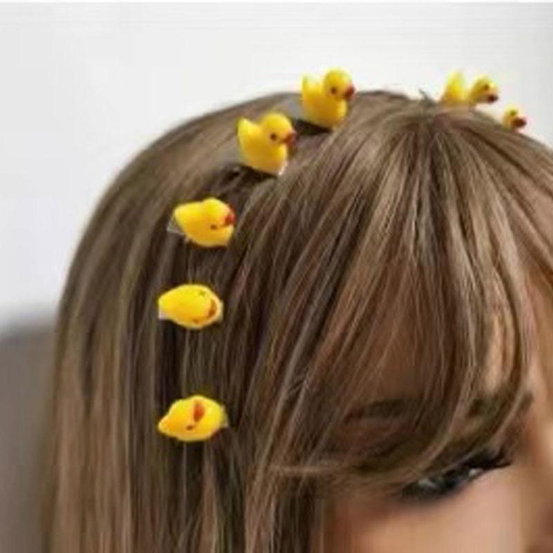 10PCS Yellow Duck Hair Clip Set Cute Duckling Hair Accessories Cartoon Hairpin for Kids Girls School Family Party