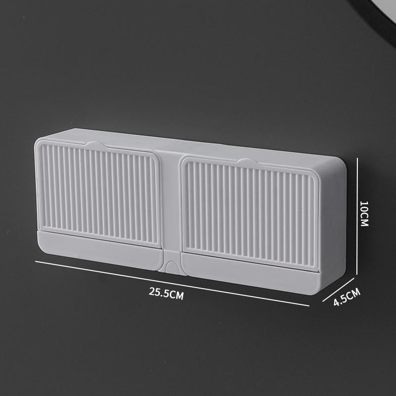 

Креативная настенная мыльница без отверстий с крышкой-сушилкой, двойной решеткой, настенный держатель для мыла, мыльница для ванной комнаты