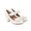 Autumn New Women's High Heels Sweet Lace Bow Princess Fashion Party Shoes Buckle Thick Heels Ladies Wedding Pumps Size 32-48