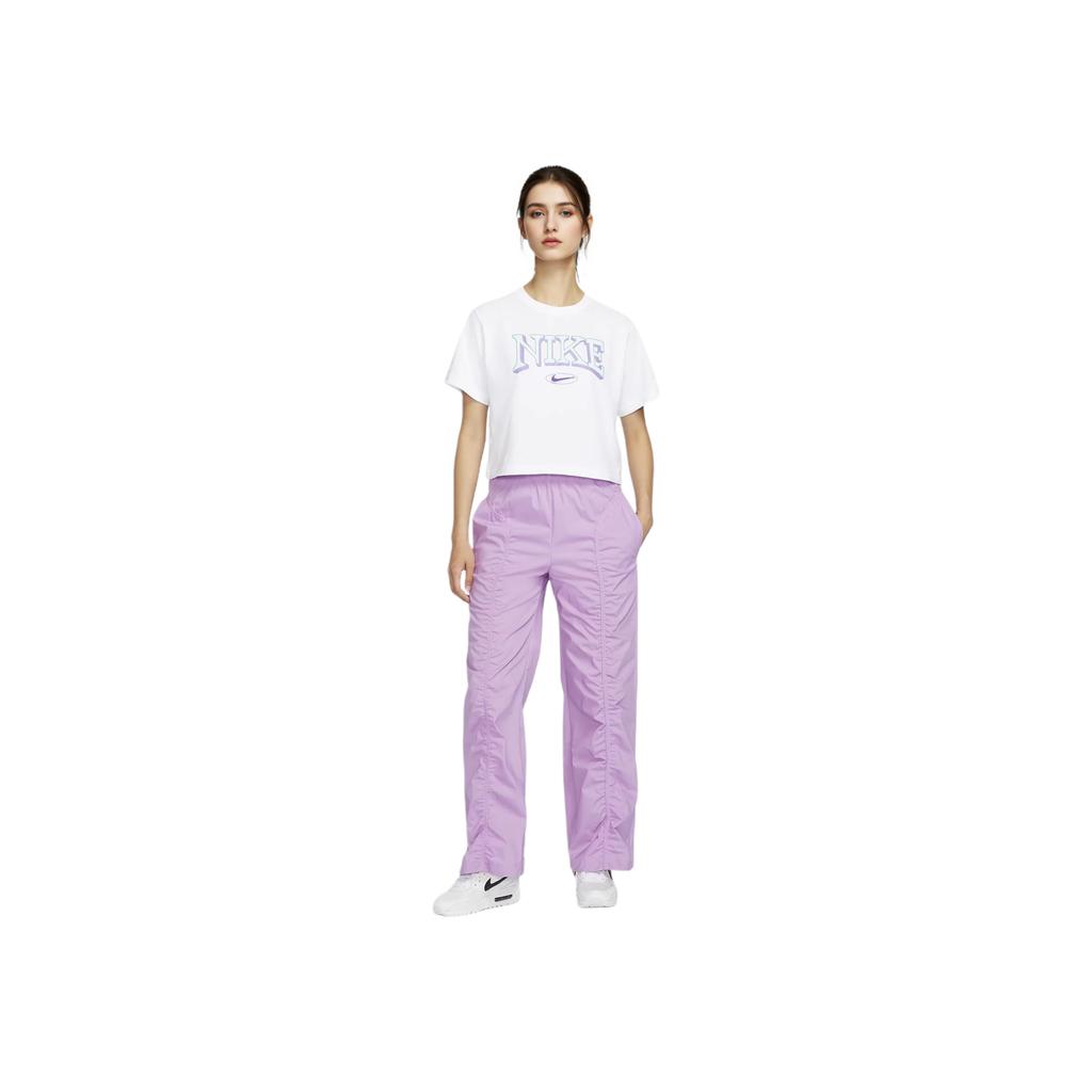 Nike Sportswear Logo Print Round Neck Short Sleeve T-Shirt Women Tops White FZ2856-100