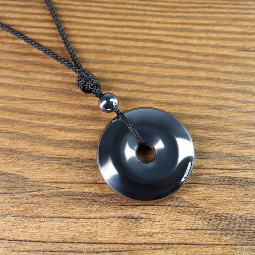 [KOAI] Hochreiner Terahertz-Erz P-Scheibe Kraftstein Anhänger für Gesundheit, Schutz und Glück, Verstellbare Länge für Männer und Frauen