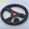 JDM 12.5inch 315mm Microfiber Leather Steering Wheel Red Stitching Racing Sports Steering Wheel