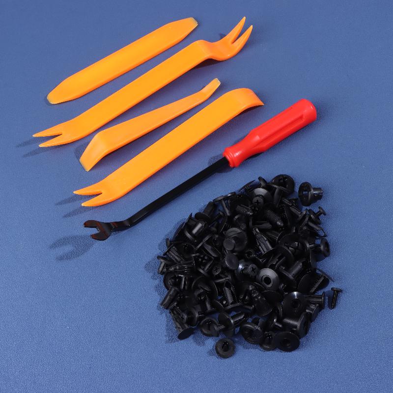 190 Buc Clipuri de Fixare Auto Kit Elemente de Fixare din Plastic 6 Dimensiuni Set Nituri cu Pini de Apăsare Auto Clipuri Nituri cu Apăsare pentru Caroserie Bară de Protecție