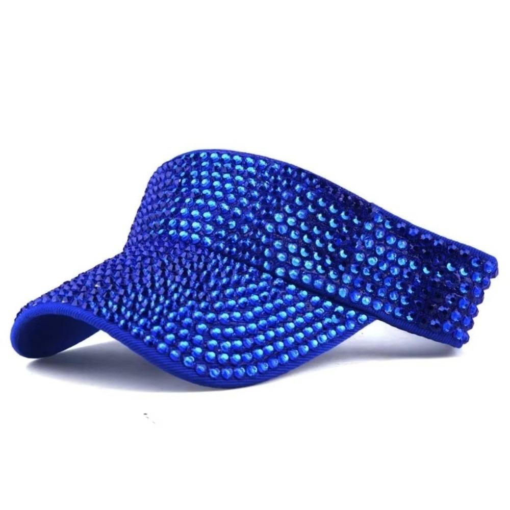 Rhinestone Decor Rhinestone Sun Visor Hat Shiny Top Hat Visor Bling Baseball Cap City Walking