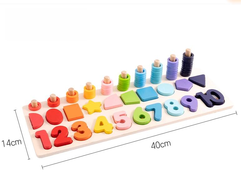 Montessori Educational Wooden Toys Preschool Children Busy Board Count Shape Colors Match Fishing Puzzle Learning Toys Gifts