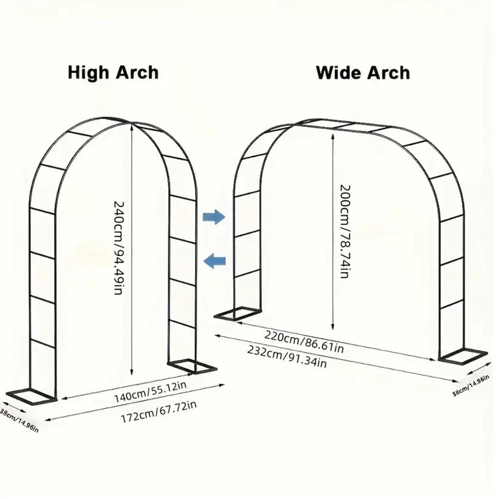 172x240cm Garden Arch Garden Wedding Background Arch Bracket Ron Arched Flower Frame Sturdy Shed Frame For Climbing Plants