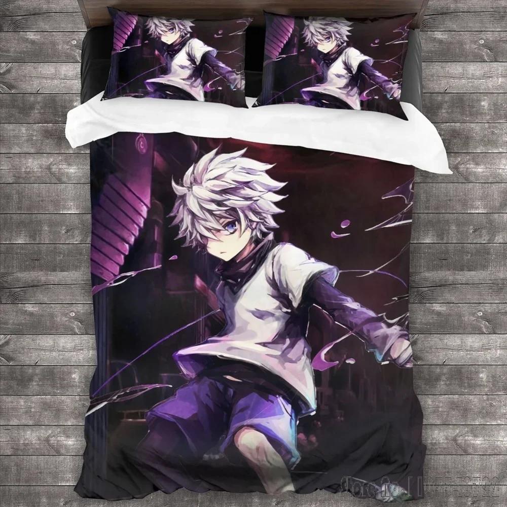 Anime Hunter X Hunter Cartoon Duvet Cover Set HD Comforter Cover for Kids Bedding Sets Bedclothes Bedroom Decor