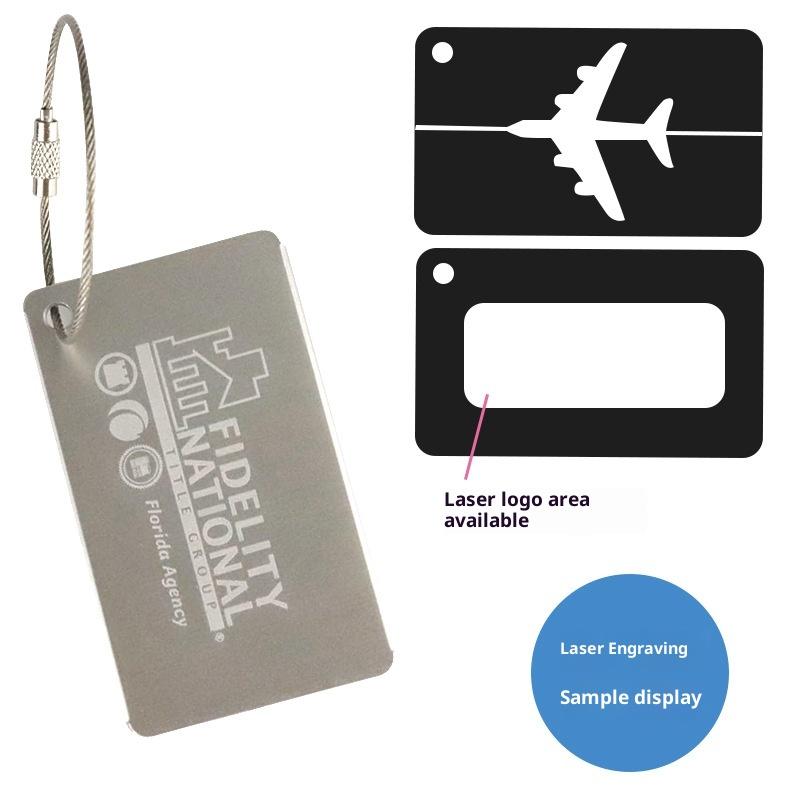 Luggage Tag Airplane Aircraft Luggage Tag Aluminium Alloy Anti-Loss Id Card Solid Color Travel Accessories