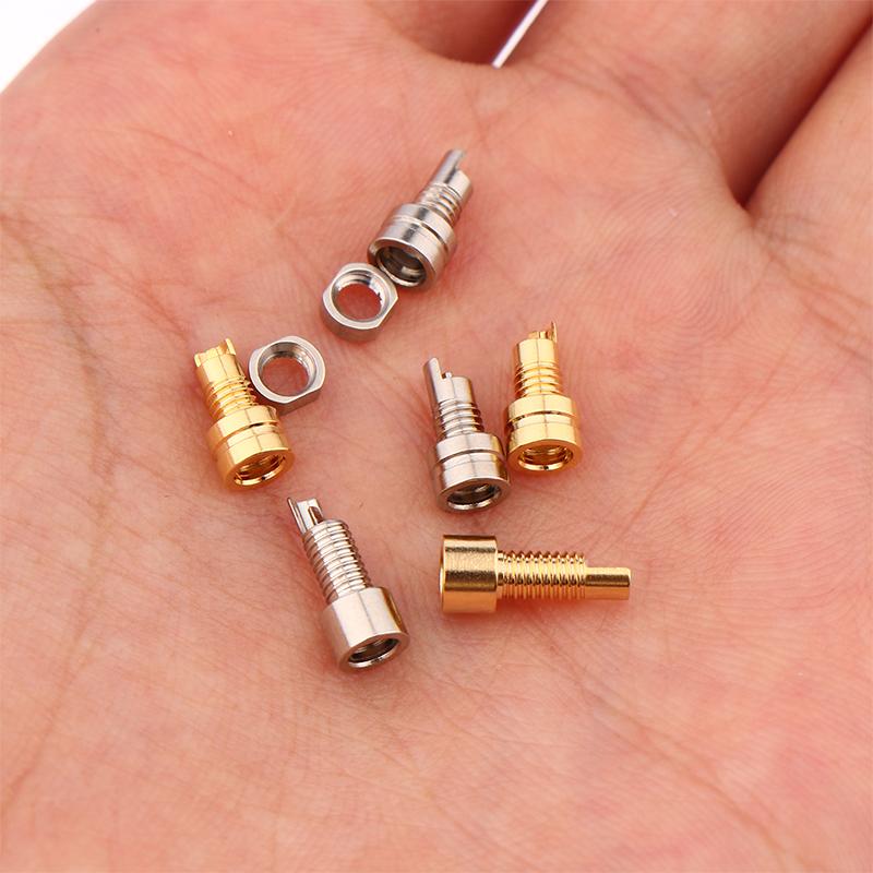 1/2Pcs Universal Female Pin Socket MMCX Pure Copper Gold Plated Built-in Hreaded Nut Holder Headphone Plug