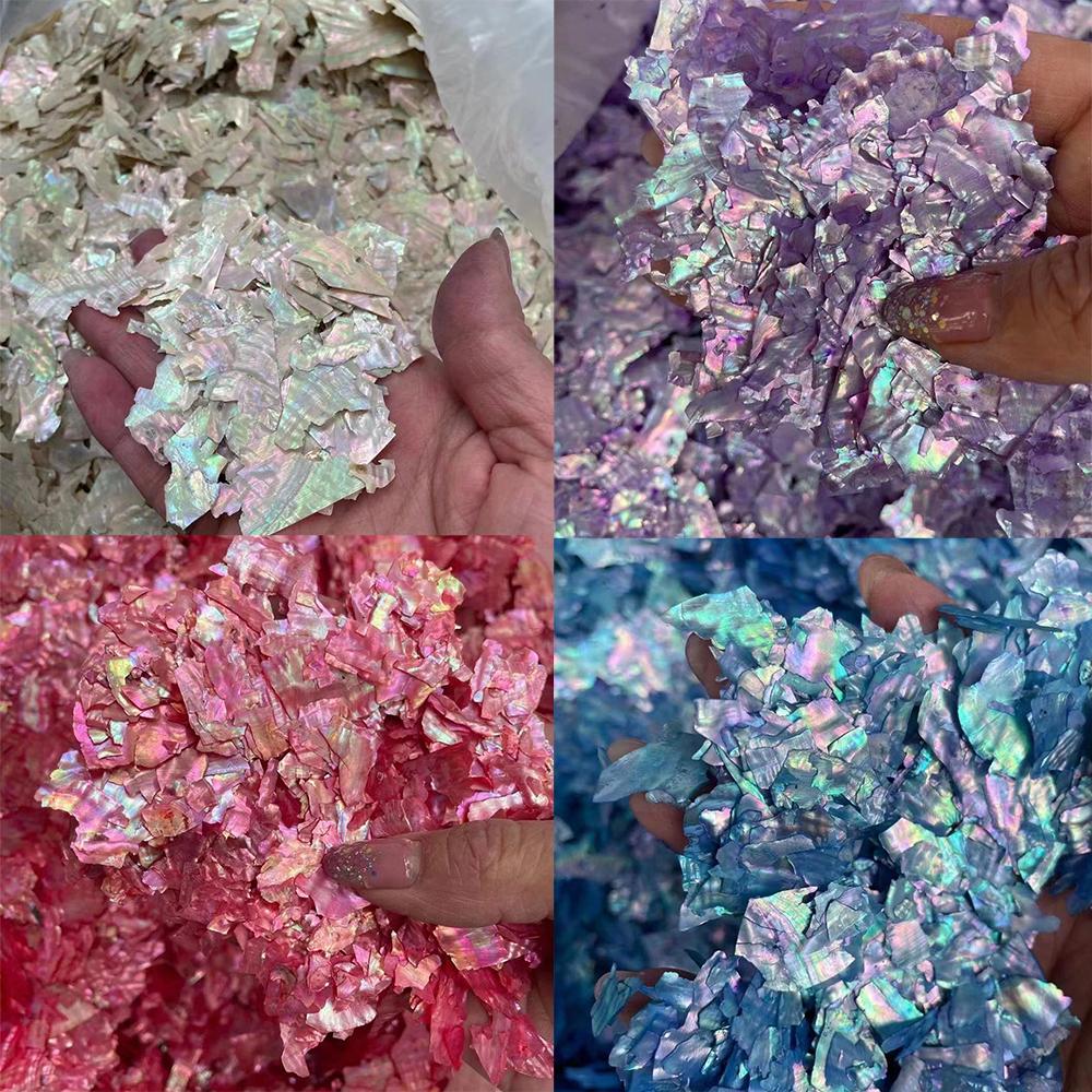 5g/pungă neregulate Abalone Shell Nail Art sclipici natural Sea Shell felii unghii farmece fulgi paiete strălucitoare manichiură decorare
