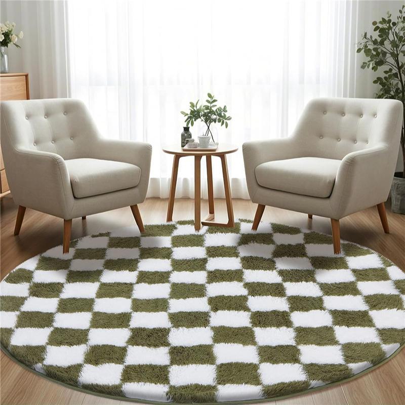 2x2m Round Rug for Bedroom, Super Fluffy Circle Rugs for Baby Nursery Furry Carpet for Children Kids Room, Cute Soft Shaggy Rug for Girls Home Decor