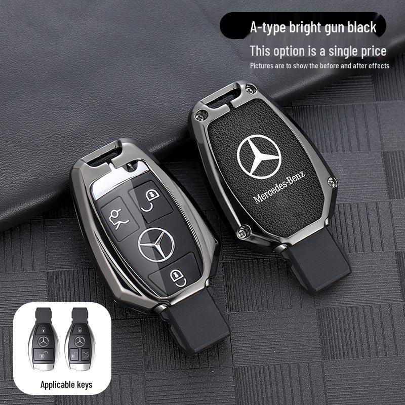 Mercedes-Benz E-Class Leather Key Cover for E300, E260L, C260, GLC300L, and GLE.