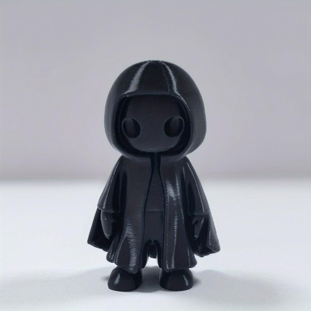 3D Halloween Decor Figurine with Hooded Cloak & Expressive Eyes, Durable Plastic Indoor/Outdoor Decoration for Home, Office, Yard - Party Ornament