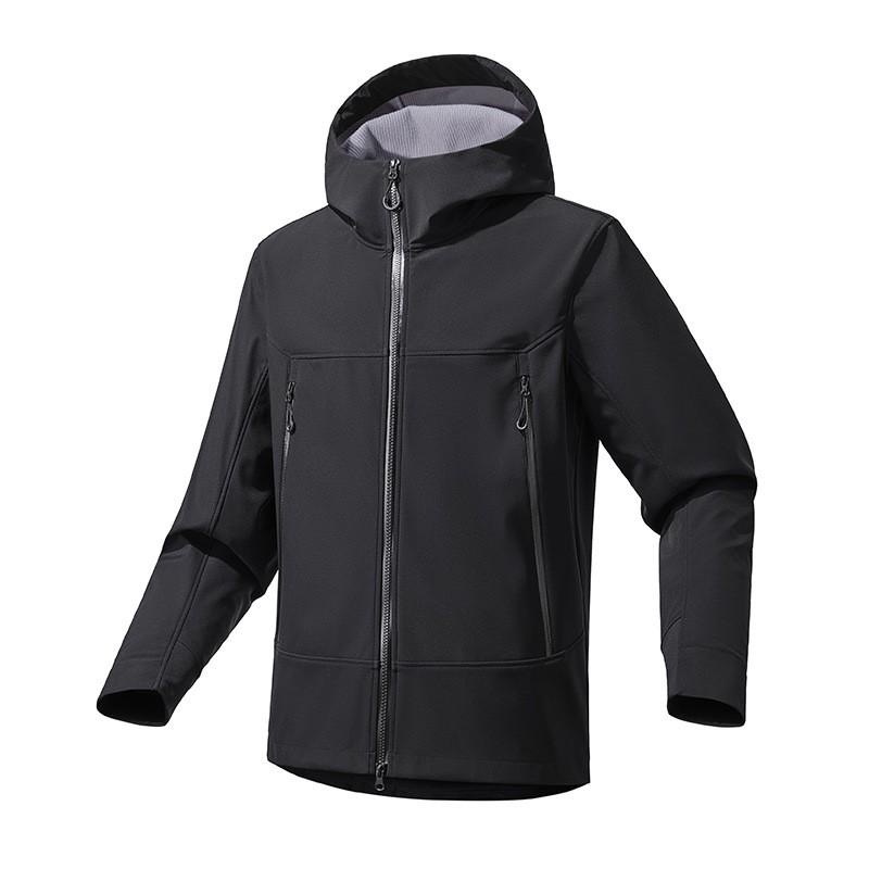Unisex Softshell Jacket With Hood Skiing Hiking Outdoor Sports Windproof Warm Lightweight