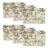 Pine Branch Ornament Merry Christmas Placemats Set of 4, 12x18 Inch Seasonal Winter Table Mats for Party Kitchen Dining Decoration