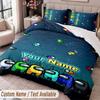 Custom Name Text 3Pcs Bedding Set Among Us Duvet Cover And Two Pillowcases