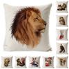 African Animal Linen Cushion Cover Office Sofa Cushion Office Lumbar Pillow Small Pillow