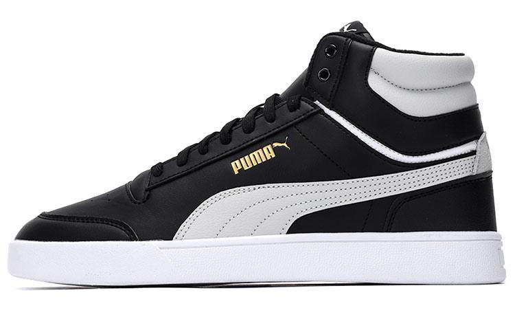 PUMA Shuffle Mid Wtr Black White Team Gold 385551-02 36
