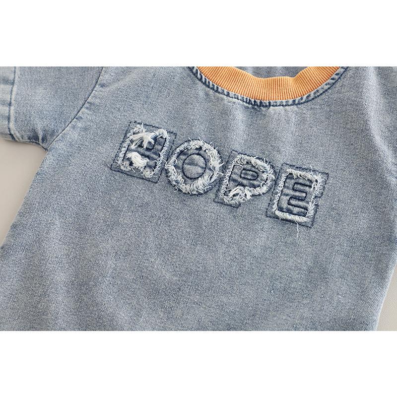 Children Cotton Clothes Summer Boy Causal Denim T-Shirt Short 2Pcs/set Infant Kid Toddler Tracksuit 0-5 Years