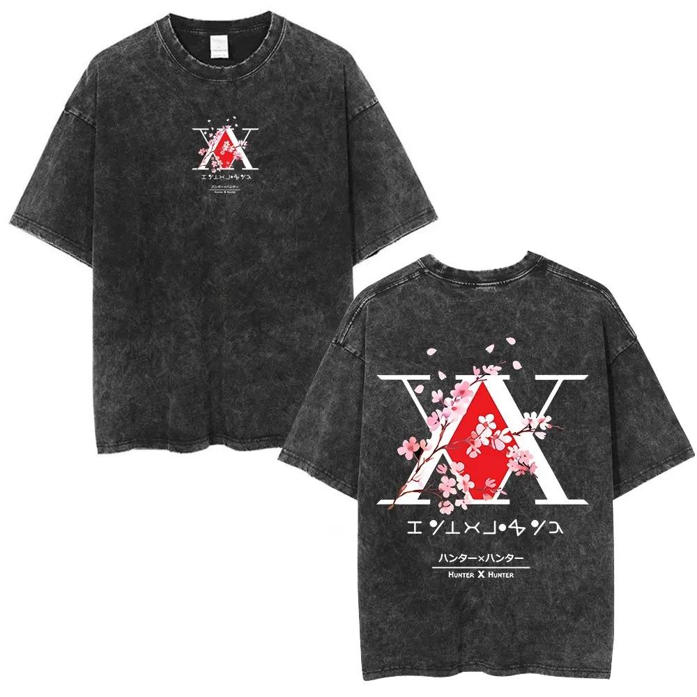 Anime Hunter X Hunter Phantom Theater Troupe Washed Short Sleeve Crew Neck T-Shirt Men S T-Shirt Men S T-Shirt Ca S