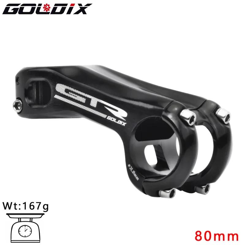 GOLDIX -17 Degree Bicycle Stem Aluminum Alloy 3D Forging 80/90/100mm Length Bike Stem for Mountain Bike 31.8mm Handle