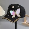 Heavy industry cap women's summer new butterfly baseball cap trendy fashion versatile sequined outdoor sun hat