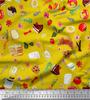 Soimoi Japan Crepe Satin Fabric Fruits,Bread & Donut Food Decor Fabric Printed metre 42 Inch
