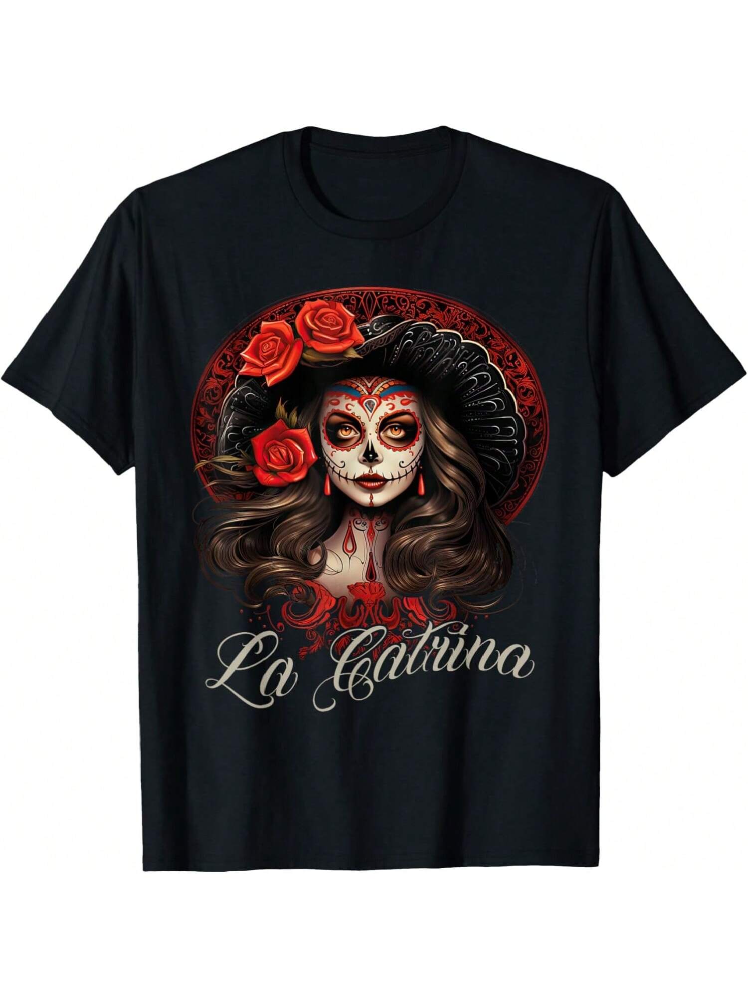 

Платье Катрины Стильный костюм Дня мёртвых Футболка Катрины XXXXXL чёрный
