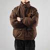 Men's Trendy Japanese Retro Stand Collar Thickened Cotton Jacket for Winter