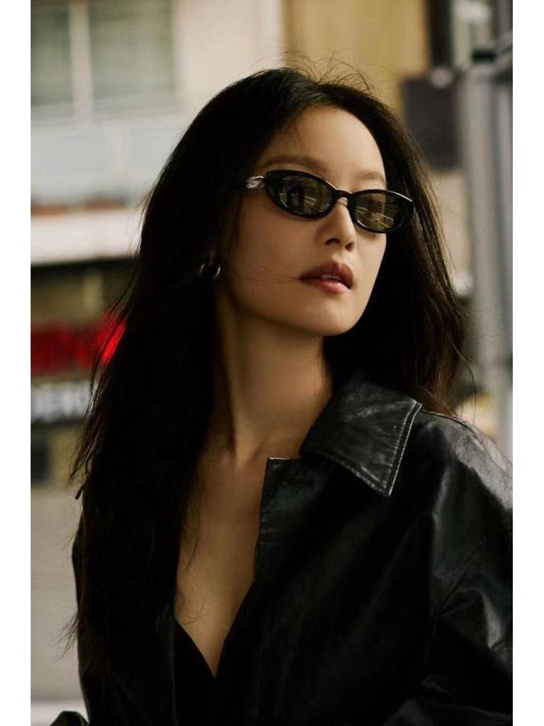 Women's High-End Retro Oval Sunglasses with UV Protection - Ni Ni Cai Wenjing Style