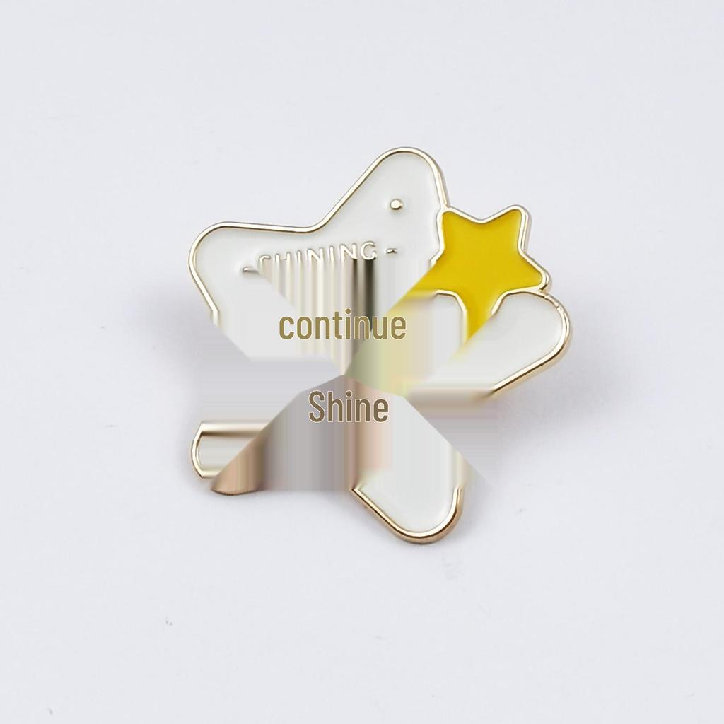 Inspirational Chinese Character Cartoon Brooch: Study Encouragement Enamel Badge for Backpack