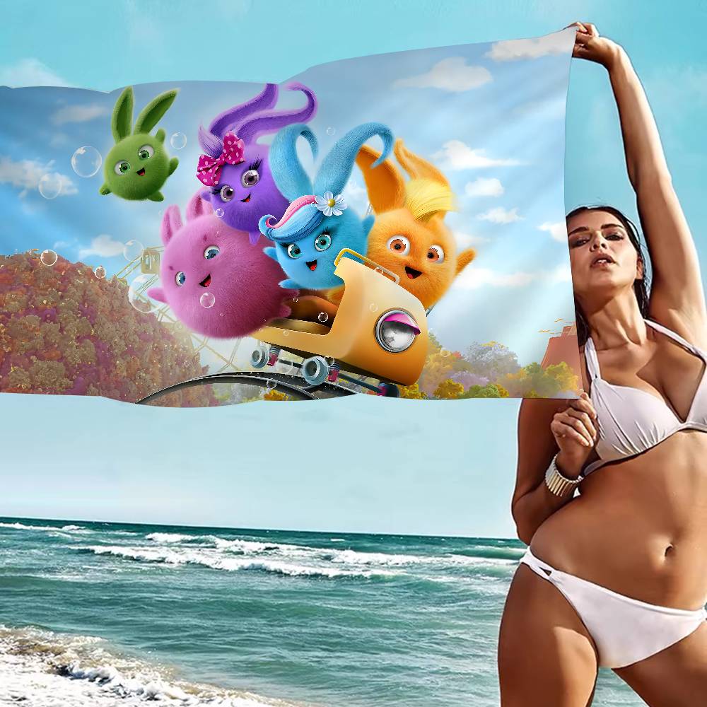 Sunny B-bunnies Anime Beach Swimming Towel Soft Absorbent Washcloth Children's Gifts For Kids Travel Camping Gym