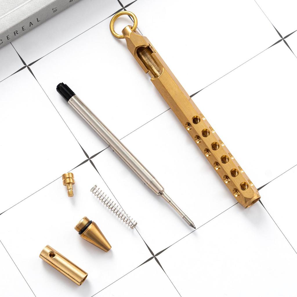 Retro Brass Ballpoint Pen Lightweight Bolt Action Writing Tool School Office Supplies Stationery Business Gifts