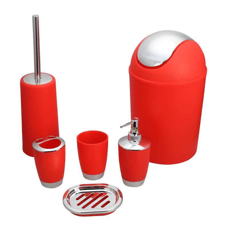 Elegant Euro-American Bathroom Set: 6-Piece Toiletries & Electroplated Lotion Bottle