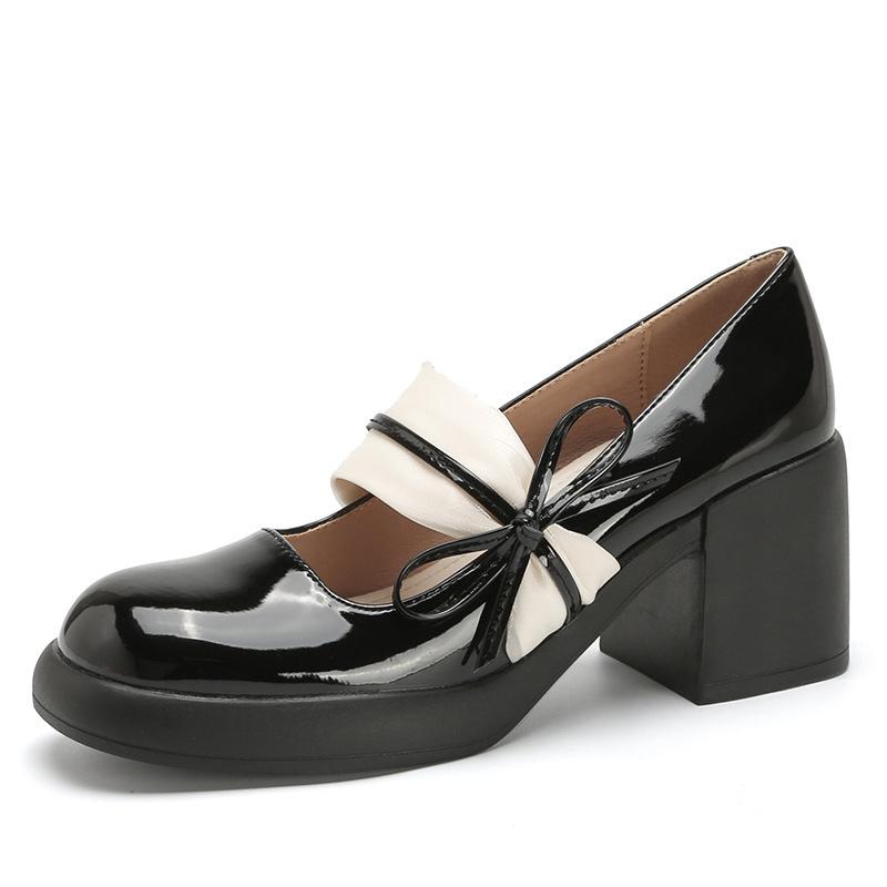 

Кожаные туфли на плоской подошве Yuexinwang для женской обуви Huizhou Su Yinyin, такие же маленькие кожаные туфли черного цвета, женские туфли на платформе в британском стиле 40 чёрный